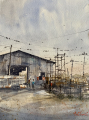 Tim Oliver Painting 6 Hauling Them in to Producer's Sale Barn